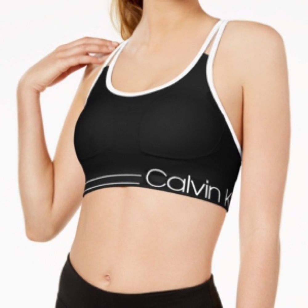 NWT Black Calvin Klein Low Impact Sports Bra